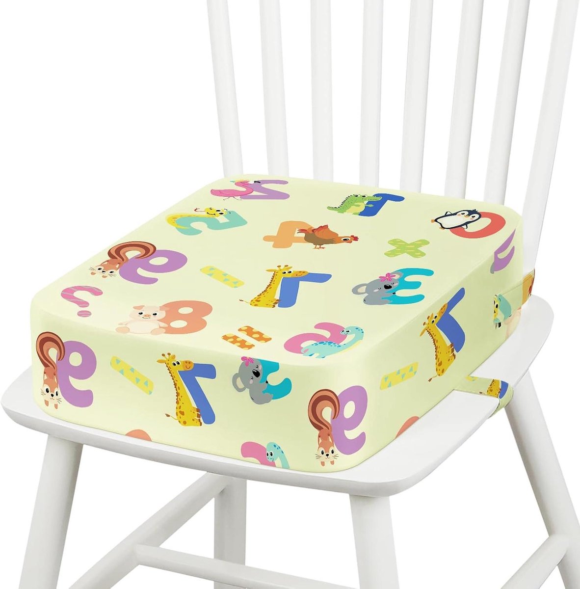 Kinder Booster Stoel - Verhoogkussen Kinderen - Aan Tafel Zitten - Verstelbaar Antislip - 23 x 19 cm - Number