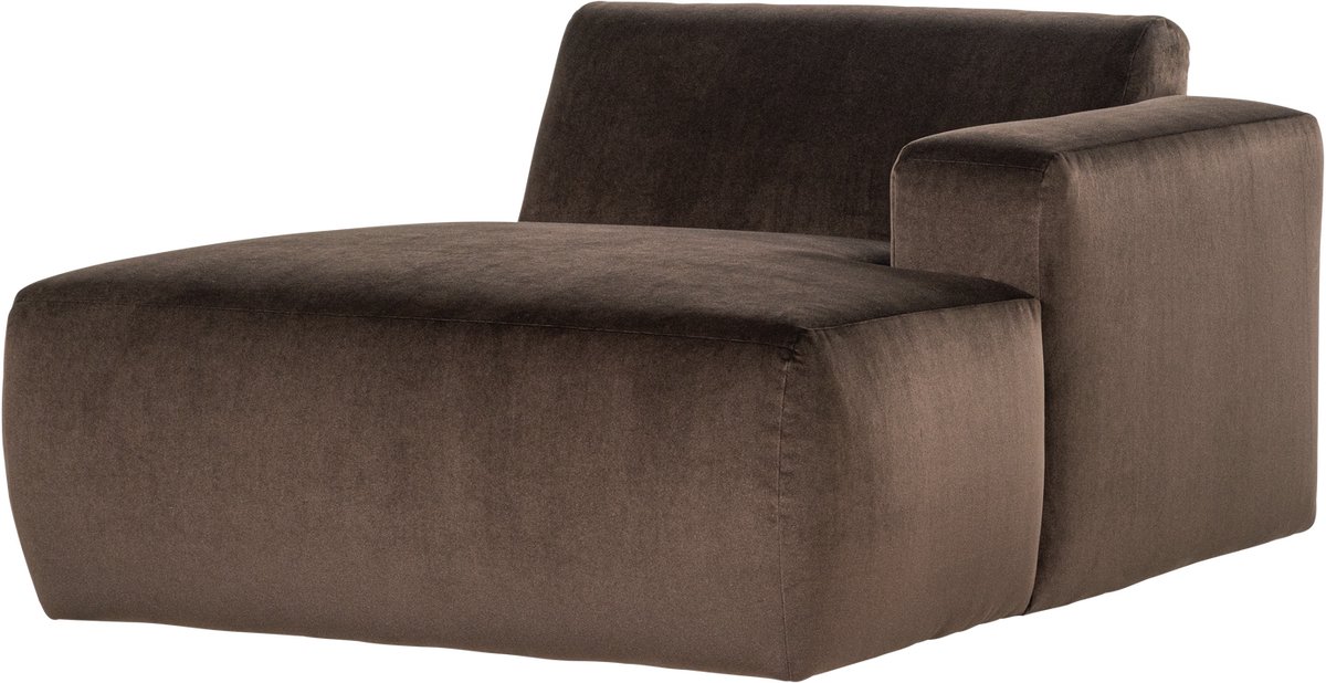 WOOOD Mojo Base Chaise Longue Bank Rechts - Velvet - Bruin