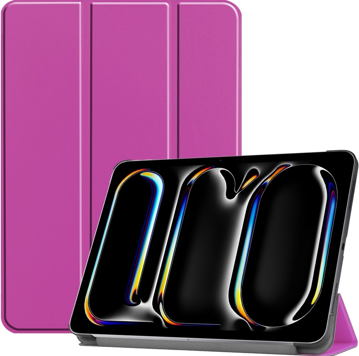 Mobigear Tablethoes geschikt voor Apple iPad Pro 11 Inch (2025) Hoes | Mobigear Tri-Fold Bookcase - Paars
