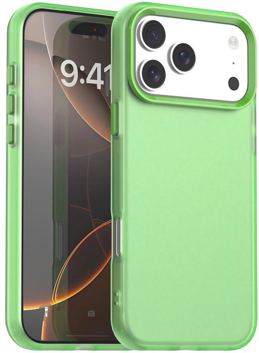 Mobigear Hoesje geschikt voor Apple iPhone 18 Pro Telefoonhoesje Hardcase | Mobigear Crystal Backcover | iPhone 18 Pro Case | Back Cover - Groen