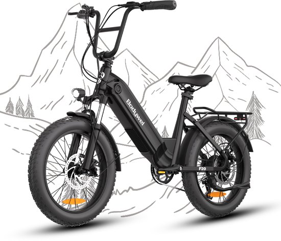 20x3.0 Inch Elektrische Fiets–48V 15Ah–Actieradius tot 110 km–Shimano 7 Versnellingen–Elektrische Stadsfiets–Zwart — afbeelding 2
