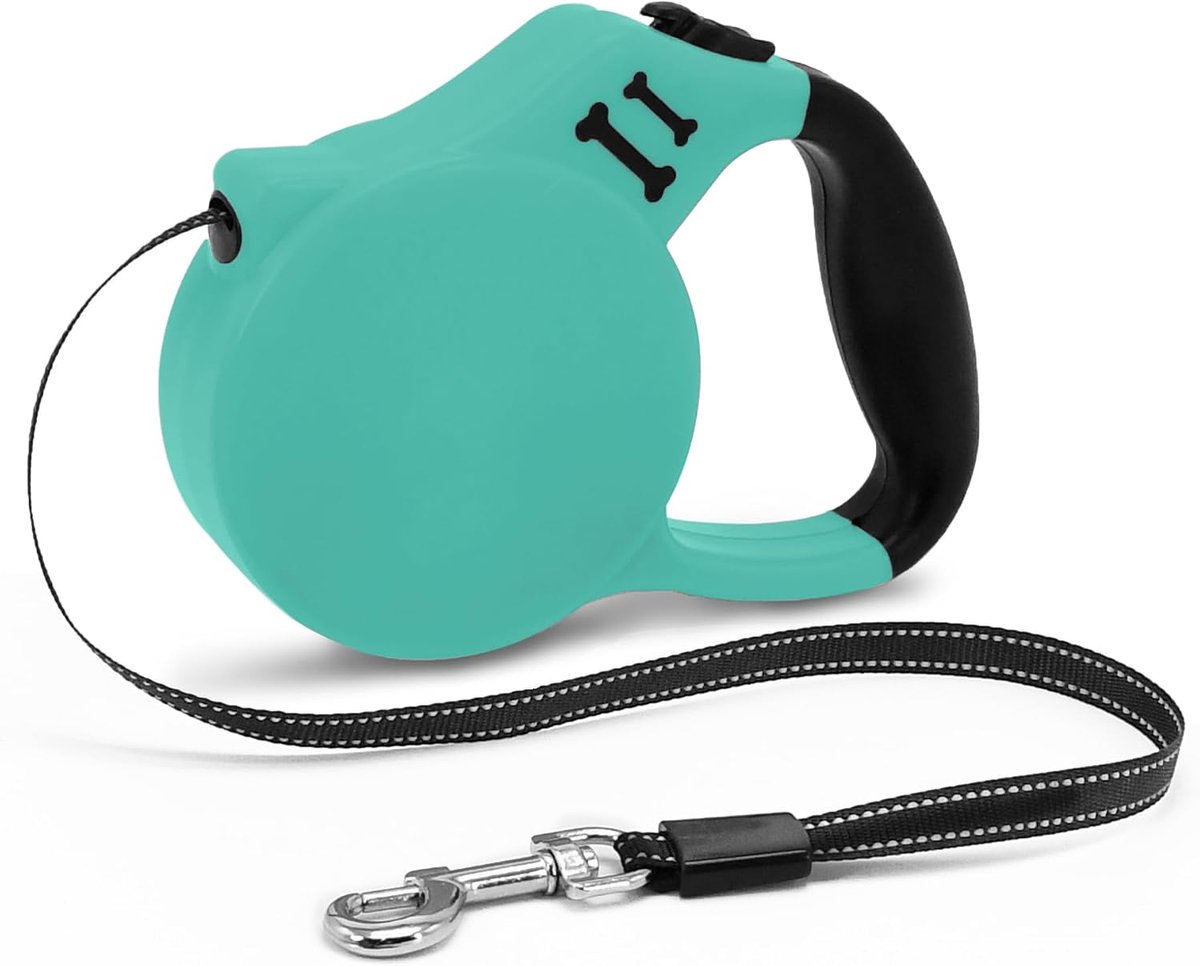 Hondenriem 5 m - robuuste intrekbare nylon - reflecterend - ergonomische grip voor kleine honden - ShopVlot