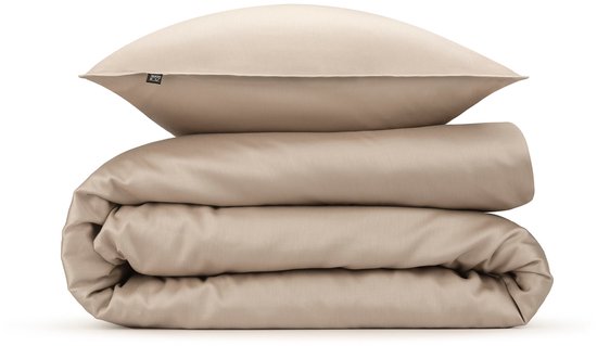 Zohome Dekbedovertrek Satinado - Effen Bedlinnen - 240x220 - Beige - Dekbedhoes van 100% Katoen-Satijn van Zohome — afbeelding 3
