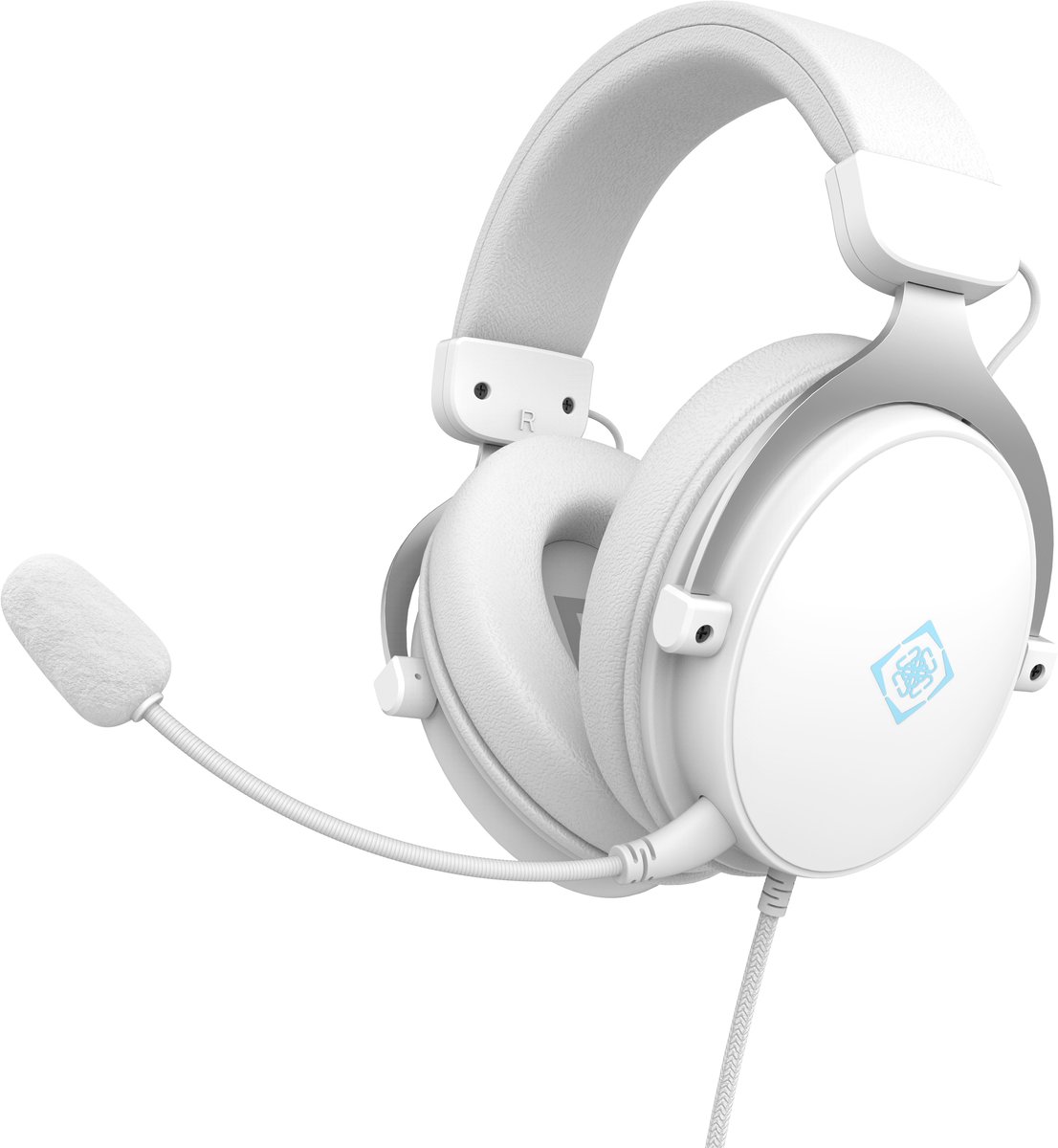 Deltaco Gaming DH320 Wired Gaming Headset, Protein leather,3.5mm connection, volume & mic controls - White
