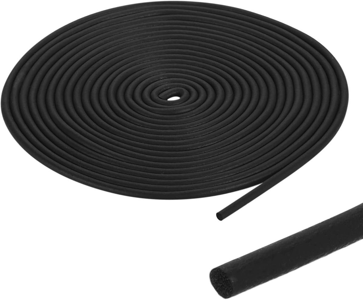Schuimrubber weerafdichtingsstrip, 0,07 inch 20 ft EPDM-rubber weerstrippen voor het afdichten van spleten gewrichten, scheurvulling, doe-het-zelf pakking, zwart