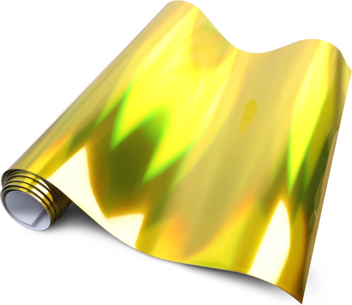 lasergouden vinylfolie, PET chroom metallic autofolie, 150 x 30 cm, zelfklevende autofolie van vinyl voor auto, motorfiets, fiets, doe-het-zelf, binnen en buiten, autobeschermfolie
