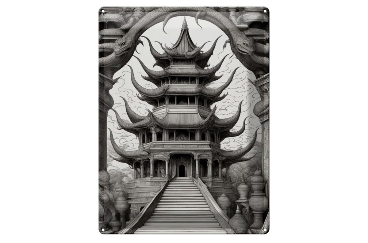 Blechschild 20x30cm Wurzelstadt Tower bei Tag