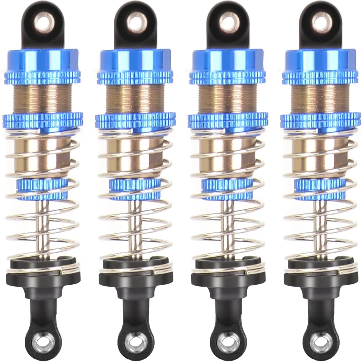 4 stuks 66 mm aluminium olie schok set voor 1/12 1/14 1/16 RC Cars - voor/achter upgrade compatibel met WLtoys 144001, 124019, MJX 16208, HBX