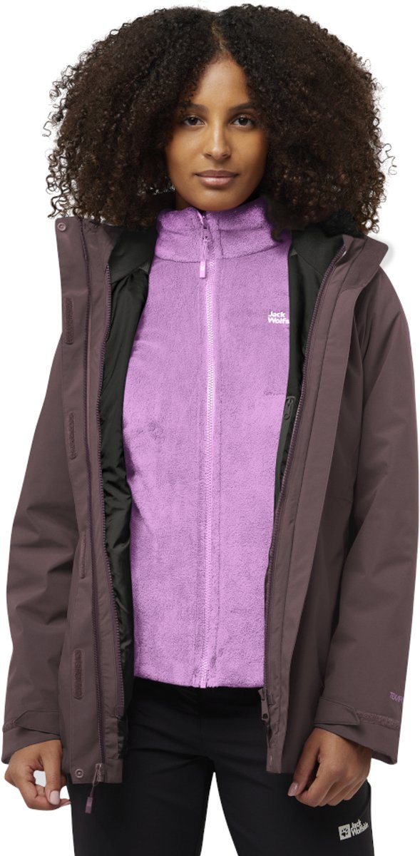 Jack Wolfskin ROTWAND 3IN1 JKT W Dames Outdoorjas - sheer plum
