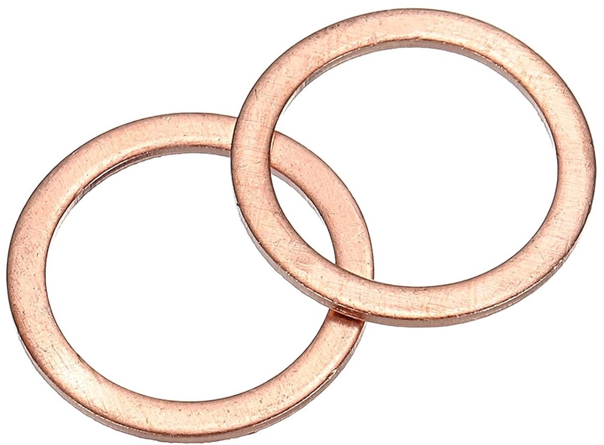 Set van 16 stuks sluitringen, M14 x 18 mm x 1 mm messing ringen, sluitringen, assortiment, platte borgringen, platte afdichting, metalen ringen voor schroeven, bouten, moeren