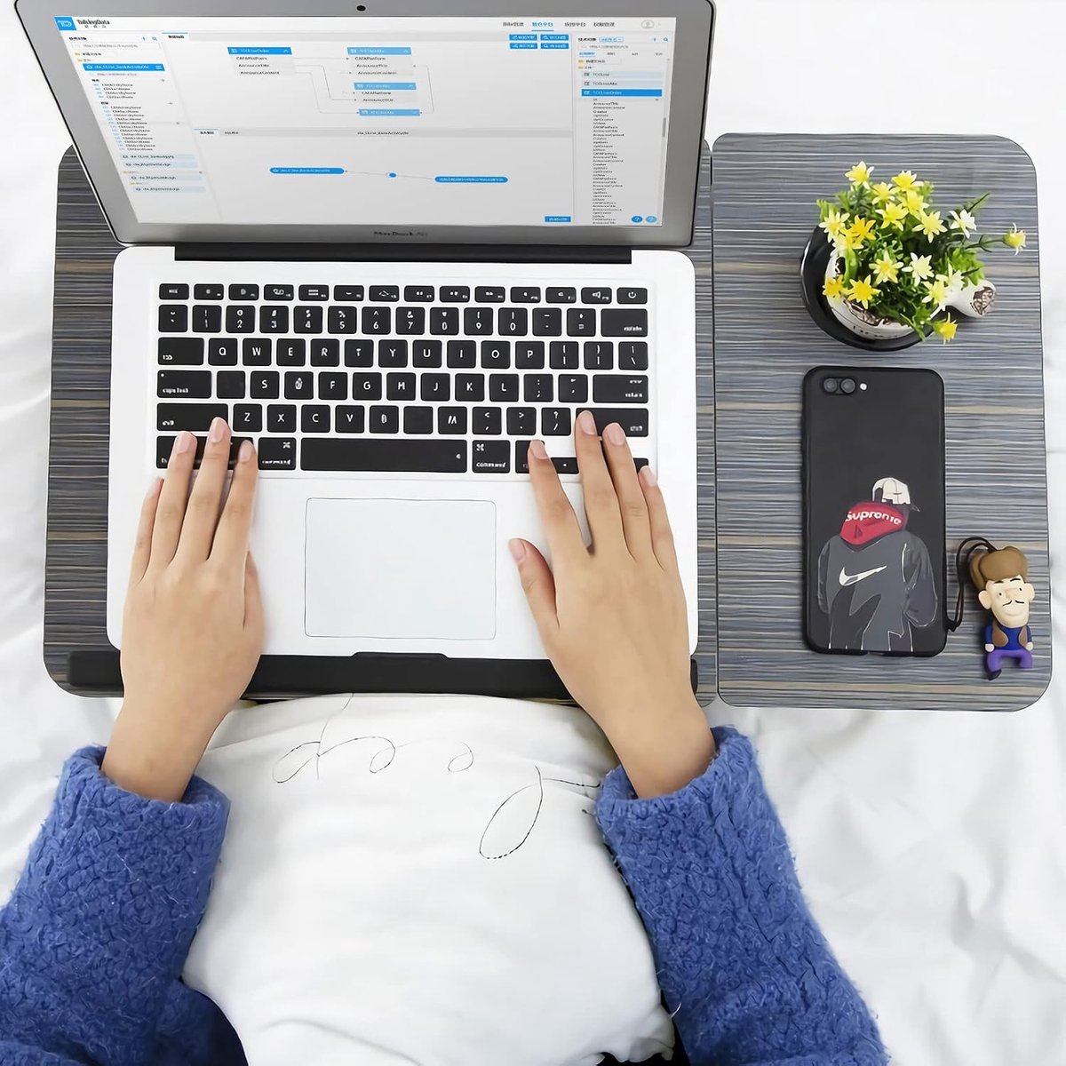 Laptoptafel, Opvouwbaar laptopbureau, Veelzijdige laptoptafel, met verstelbare hoek