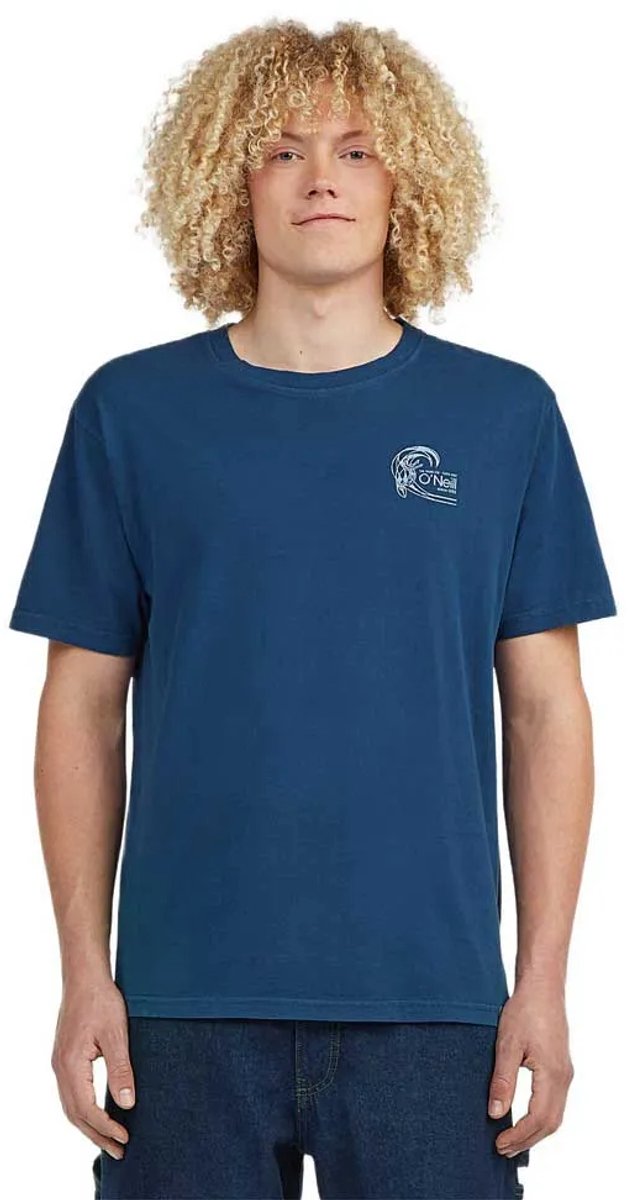 O´neill O´riginals Retro Back Print T-shirt Met Korte Mouwen L Man Blauw
