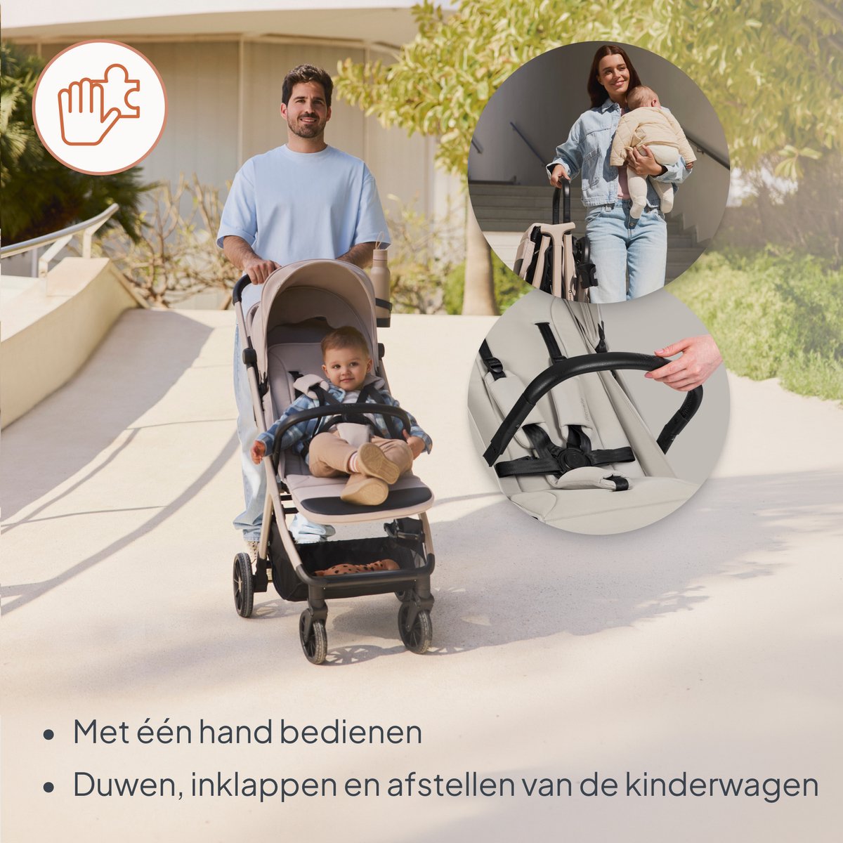 Lionelo Cloe Plus Buggy – Automatisch Inklapbaar – Kinderwagen tot 22 kg – Compact & Lichtgewicht – Verstelbare Rugleuning – Grote Geveerde PU-Wielen – UPF50+ XXL Zonnekap – Voetenzak & Bekerhouder thumbnail 5