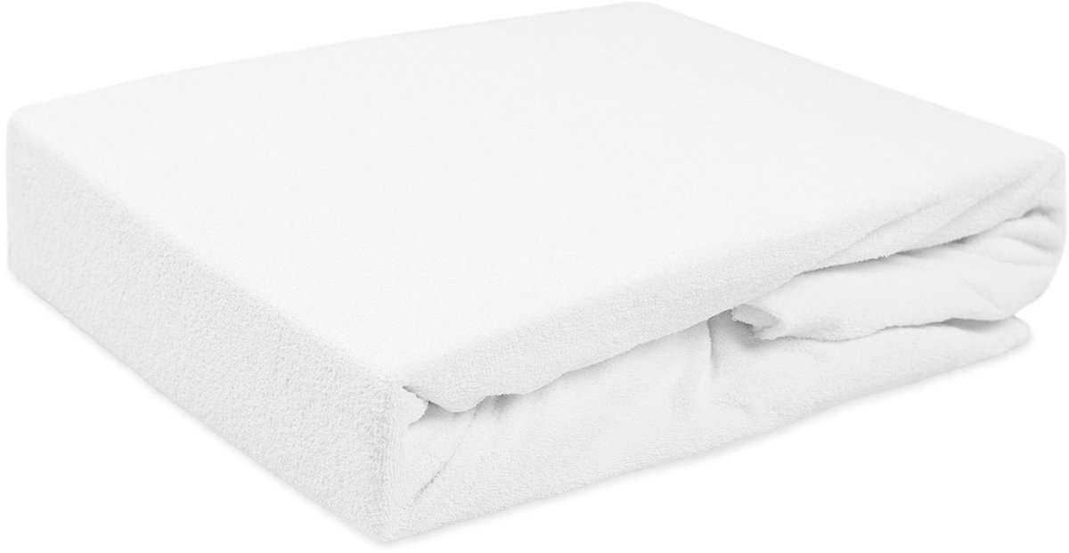 Darymex Frotte Hoeslaken 120x200 cm - Met Elastiek Rondom - Wit - Extra Zware Kwaliteit