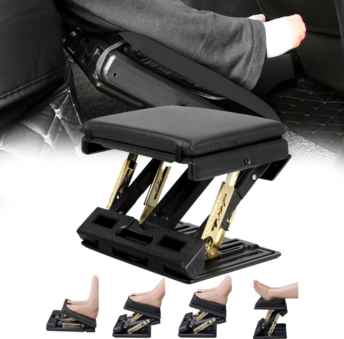 ZRNS® Ergonomische Voetensteun Bureau - Voetenbankje Verstelbaar - Tegen Rugpijn - Anti Slip - Zwart
