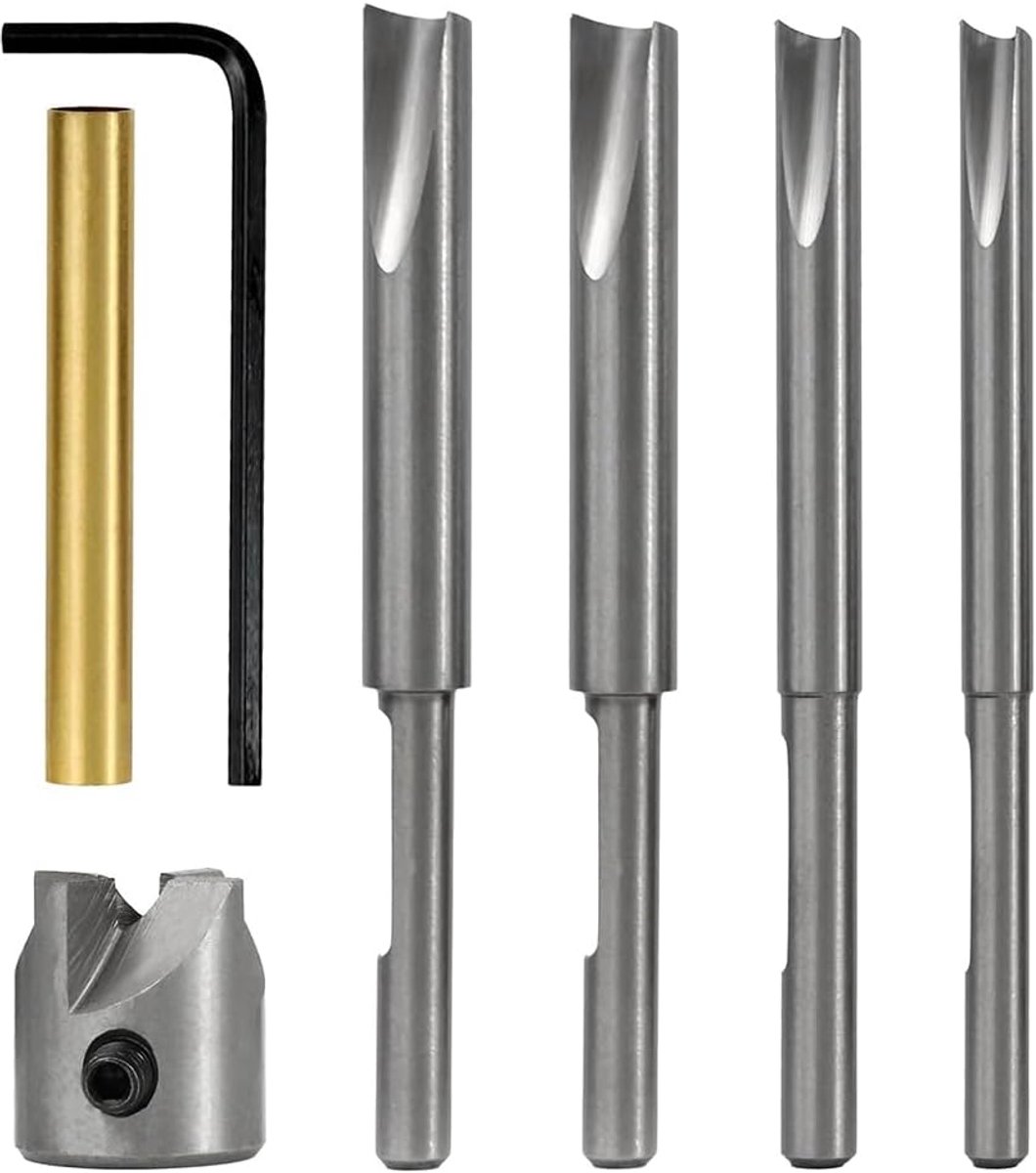 7-delige pennenmolenset, voor het draaien van hout, met pilotensnijder, 7 mm, 8 mm, 3/8 inch, 10 mm grastrimmer set