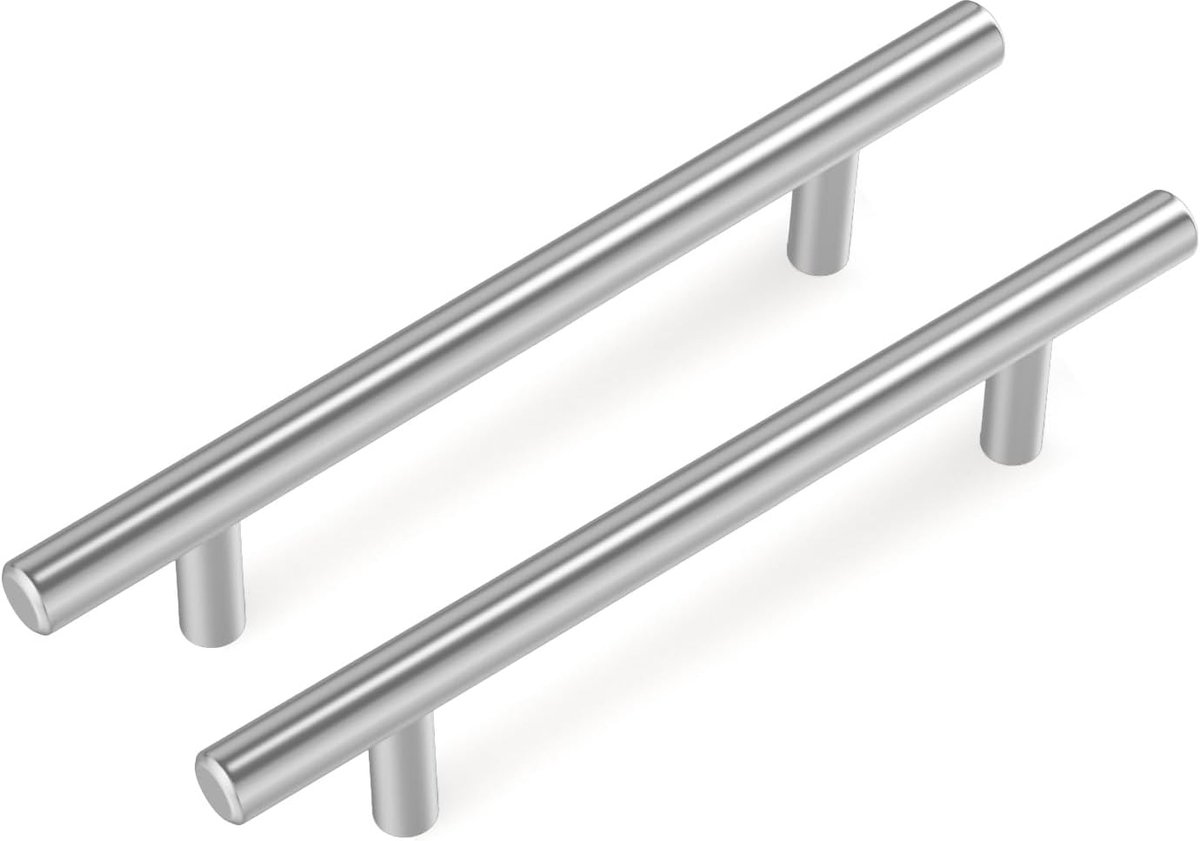 Handgrepen, voor keukenkasten, gatafstand 96 mm, zilverkleurig, voor kast, meubels, ladegrepen, meubelgrepen, roestvrij staal, 10 stuks