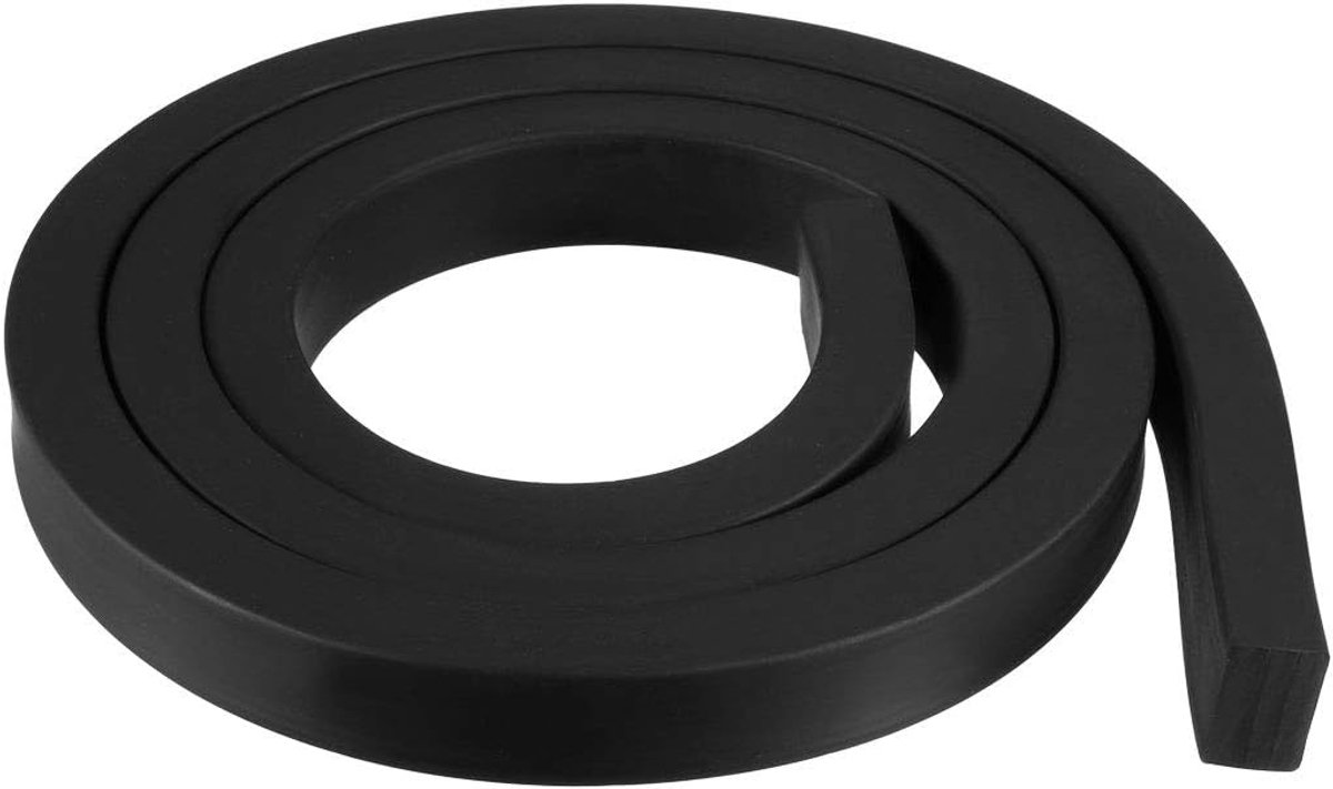 sourcing map Solide rechthoekige rubberen afdichtstrip 15 mm breed 10 mm dik, 1 meter lang zwart