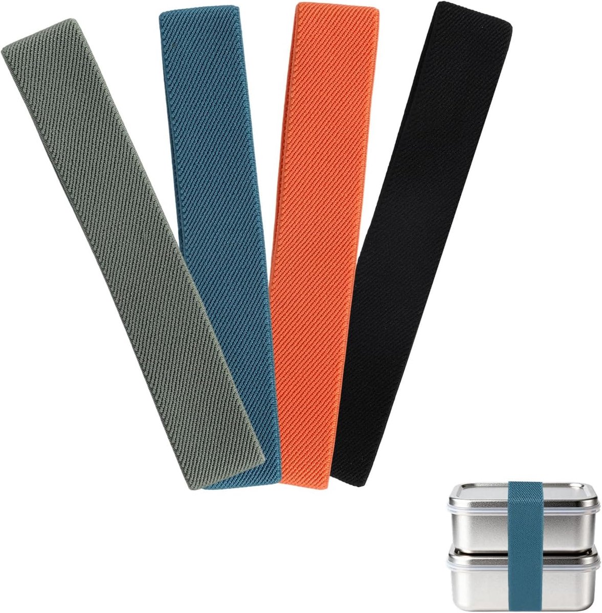 4st Lunchboxriemen, Nylon Lunchboxriemen voor School Kantoor Picknick Kamperen Buiten (4 Kleuren)