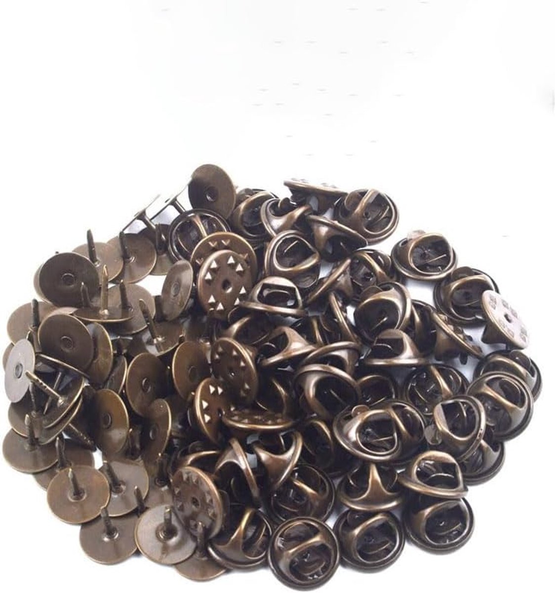 Butterfly Clutch met lege pinnen, vlinderkoppelingspeld bewaarders, metalen pin-ruggen, vervanging vlinderdop, broche pinnen voor knutselen en sieraden maken, bruin koper, 120 sets 1 #