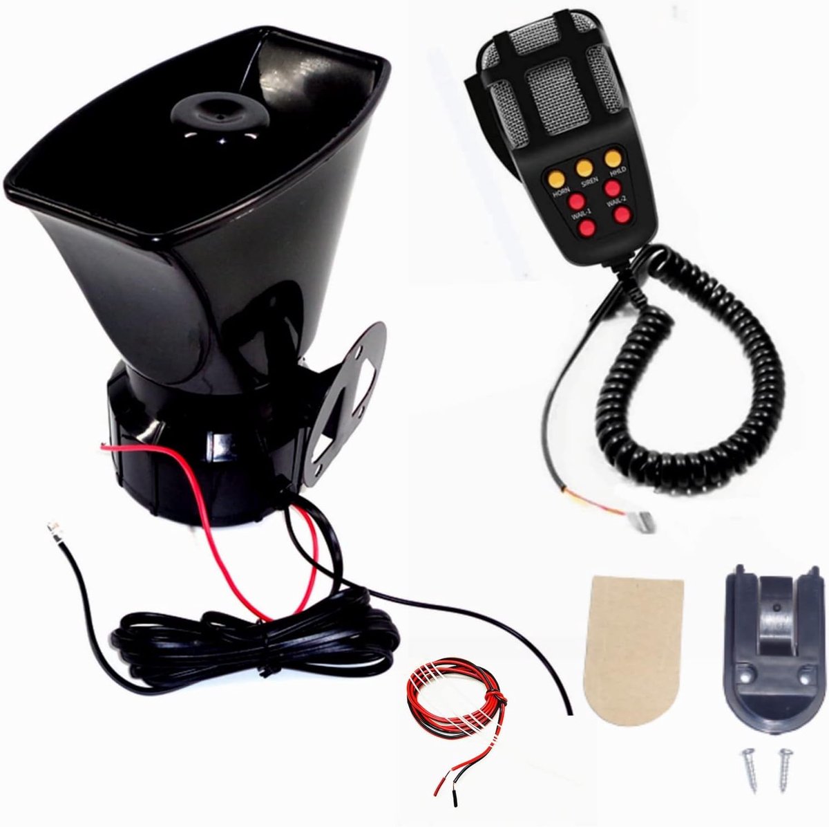 auto YIYIDA 7 Tone Politie Sirene en Hoorn 130db Voertuig Afnemende Alarm 24V Emergency Sound Versterker met Mic PA Speaker Systeem