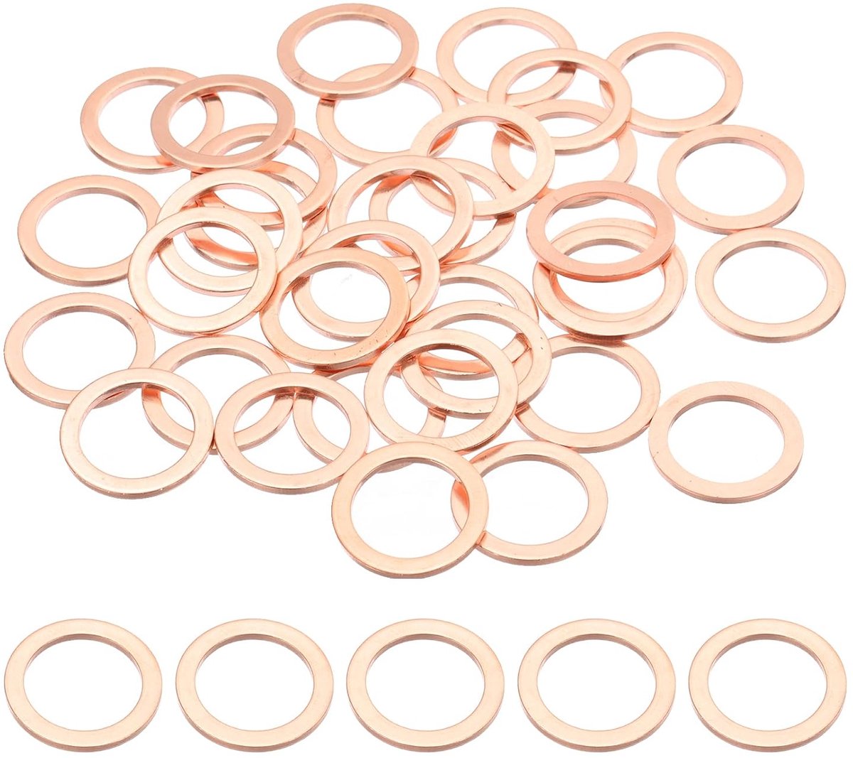 35 stuks sluitringen M16, M16 x 22 x 1,5 mm, koperen afdichtringen, platte afdichtringen, koperen afdichtringen, assortiment voor schroeven, auto's, schepen en apparaten