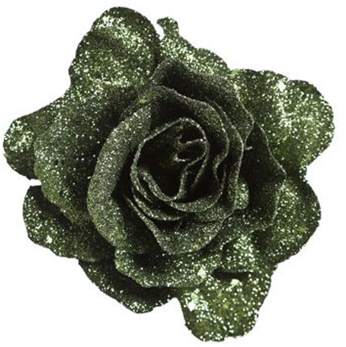 Cosy @ Home Roos Clip Glitter Groen D10cm Kunststof
