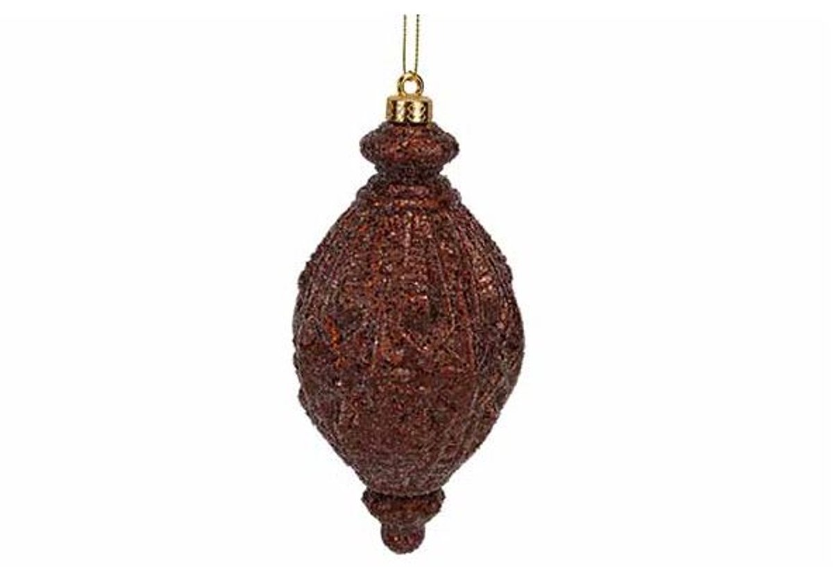 Hanger Drop Glitter Bruin 8x8xh16cm Kuns Tstof