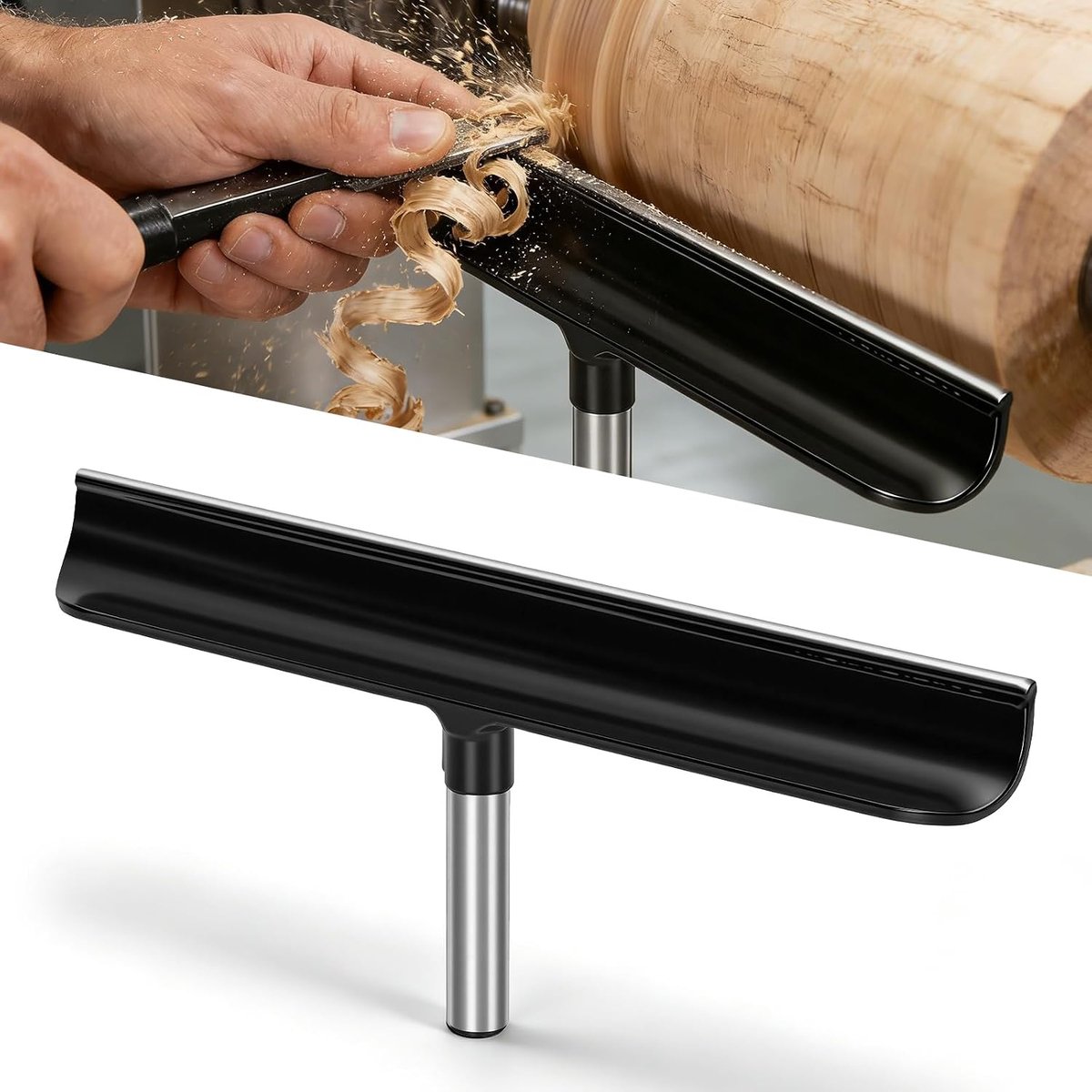 Gereedschapsteun voor draaibank van roestvrij staal, 30 cm lengte, 16 mm kolomdiameter, T-vormige gereedschapshouder voor veilig en glad draaien