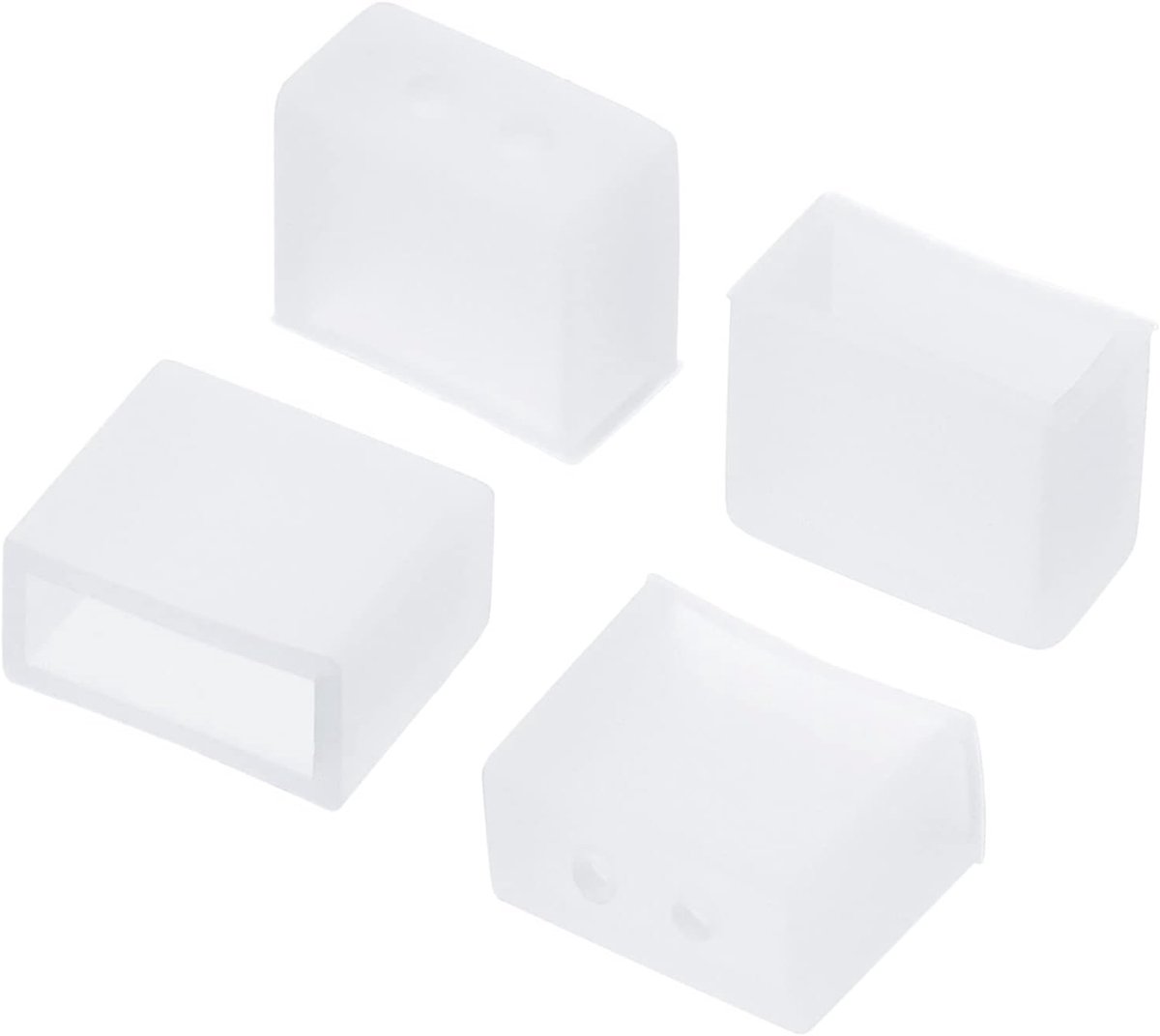 Siliconen eindkap plug cover met 2 gat, 60 Pack Fit 3528/2835/3014 8 mm brede LED-buisstrip, helder