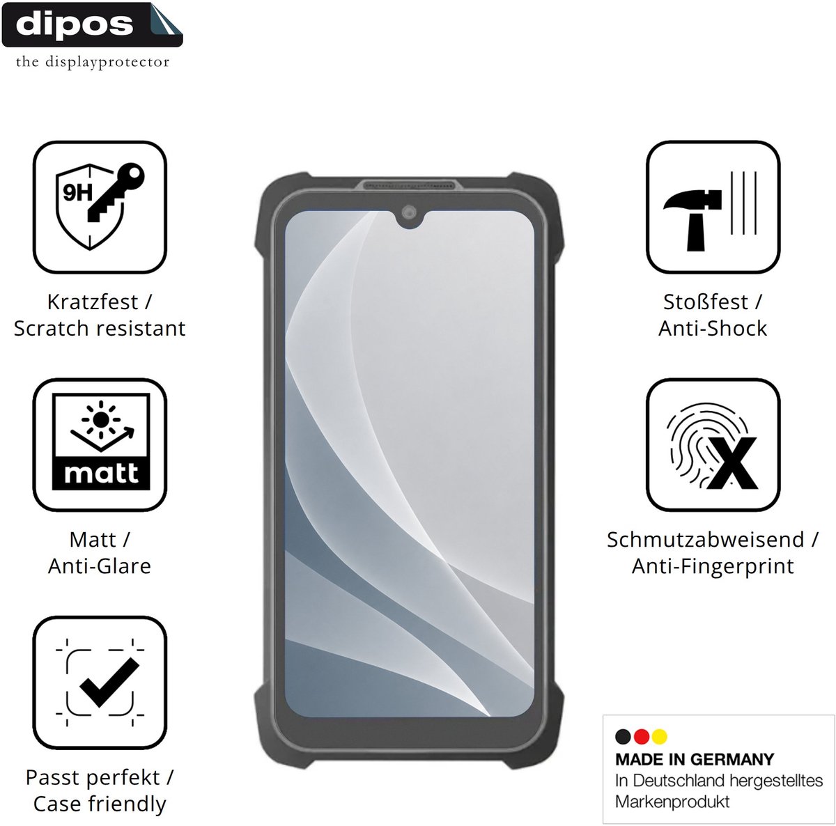 dipos – 2x Matte Pantserfolie geschikt voor Conker SX56 | 9H Screenprotector