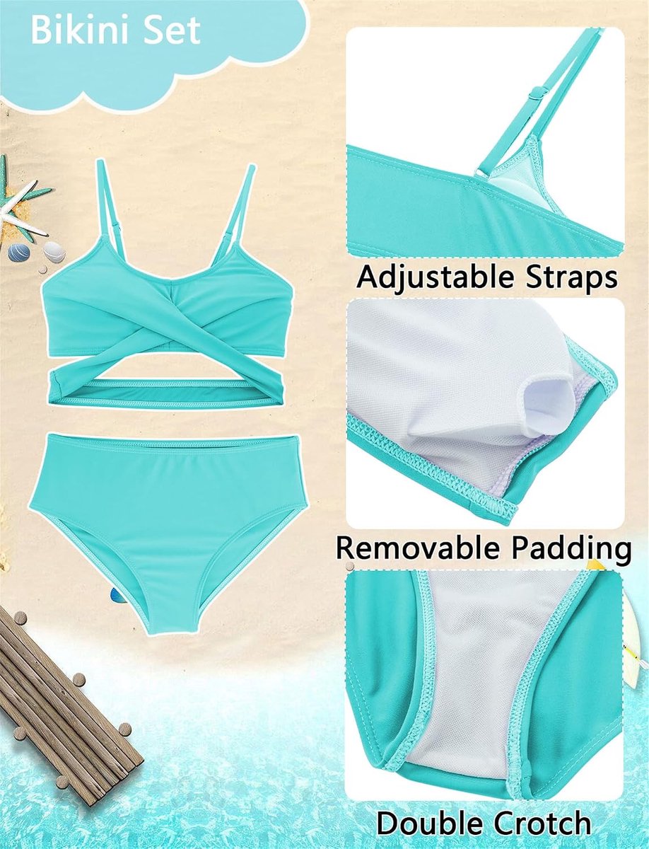 4-delige set tie-dye badpak meisjes kinderen bikini set zonwering kostuum met rok 8-12 jaar