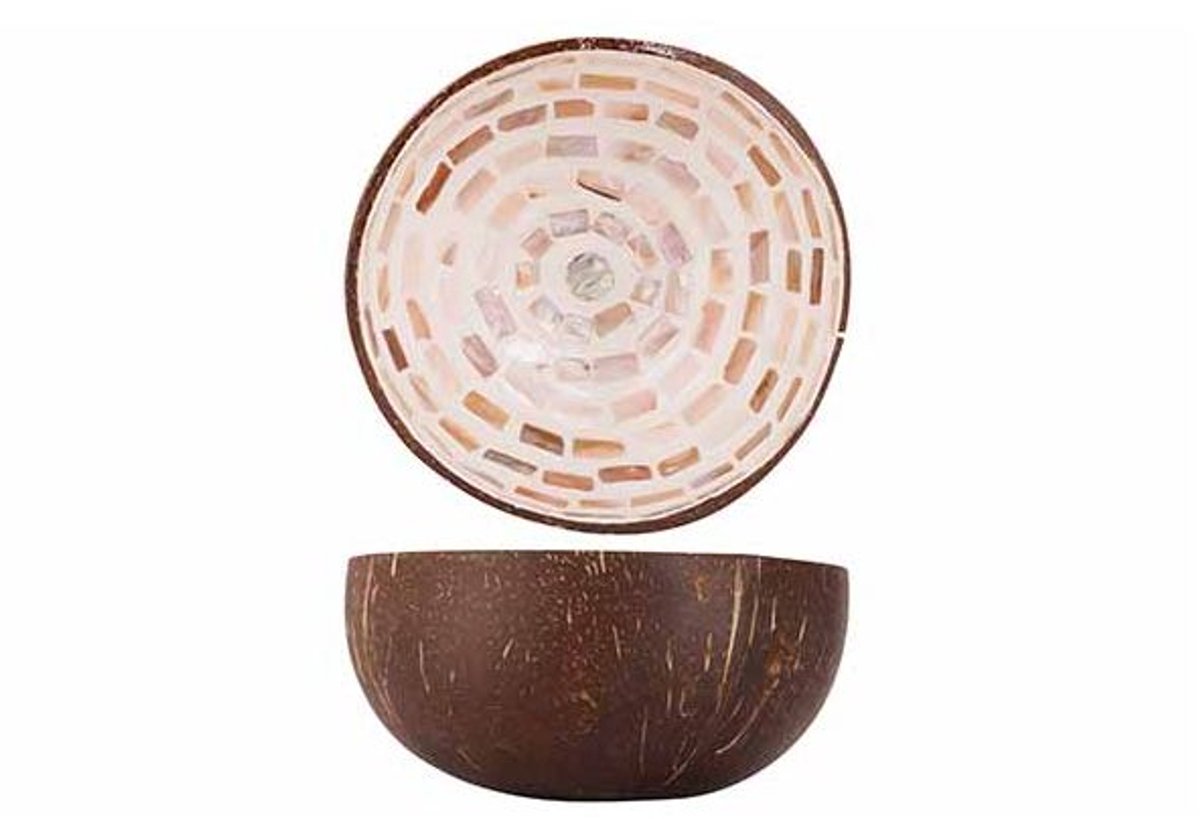 Cocosbowl Brown Mosaic Circle D14cm