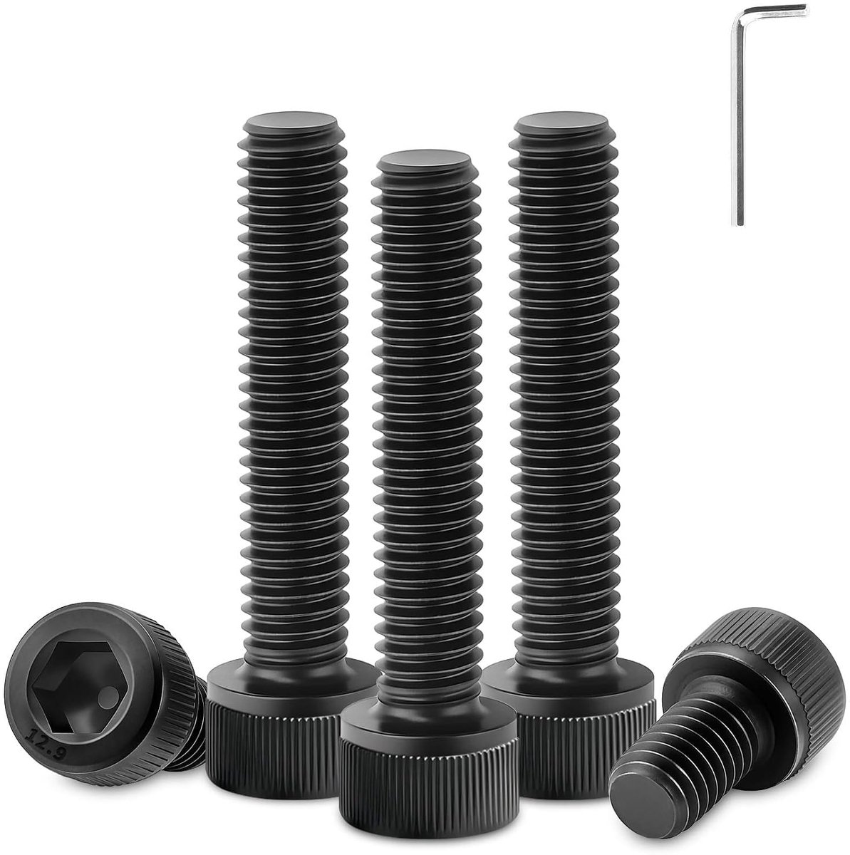 50 stuks schroeven cilinderschroeven met binnenzeskant M6 x 20 mm zwart cilinderkopschroeven