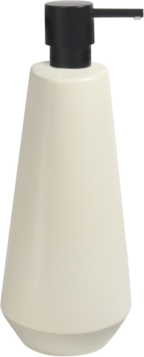 Spirella Joshua Zeepdispenser – Keramische Zeeppomp met Mat Witte Afwerking – Badkamer Zeephouder 9x9x24,5 cm