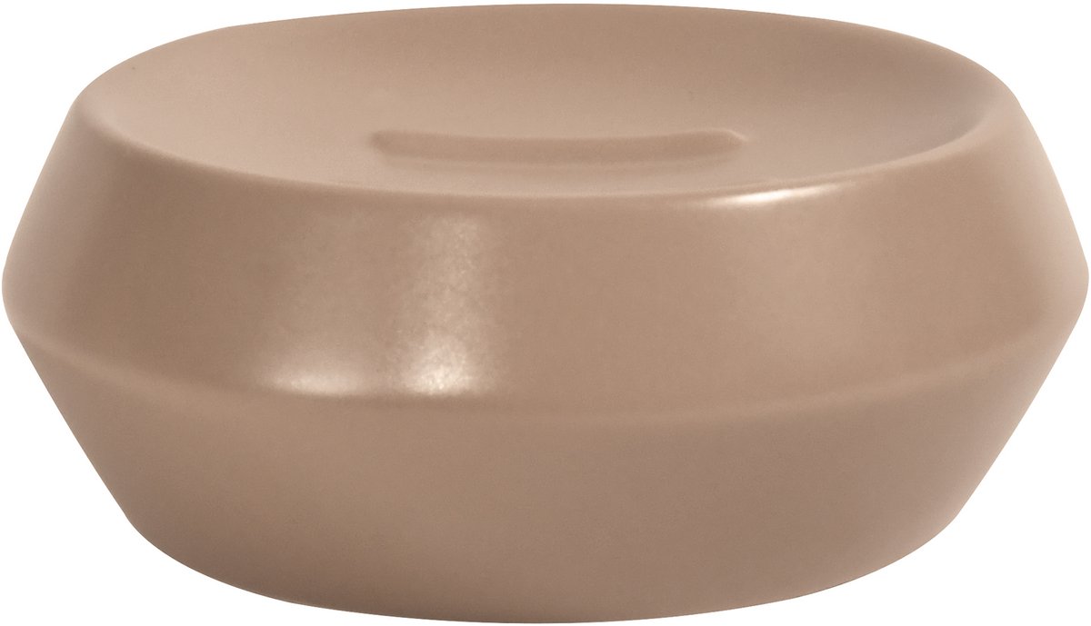 Joshua Cappuccino Matt – Keramische Zeephouder voor de Badkamer – Zeepbakje met Mat Afwerking – 12 x 4,7 x 5 cm