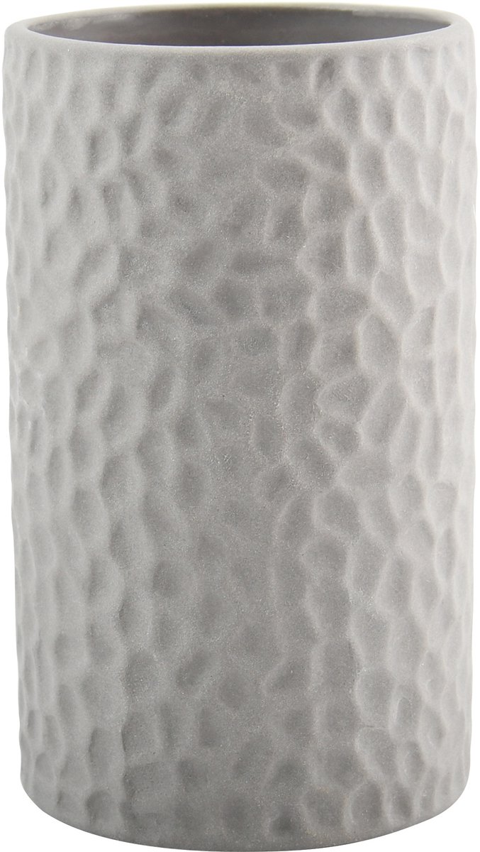MSV Tandenborstelhouder FIDJI – Tumbler Badkamer voor Tandenborstel en Tandpasta – Vochtbestendig – Grijs – 8,5 x 11 cm