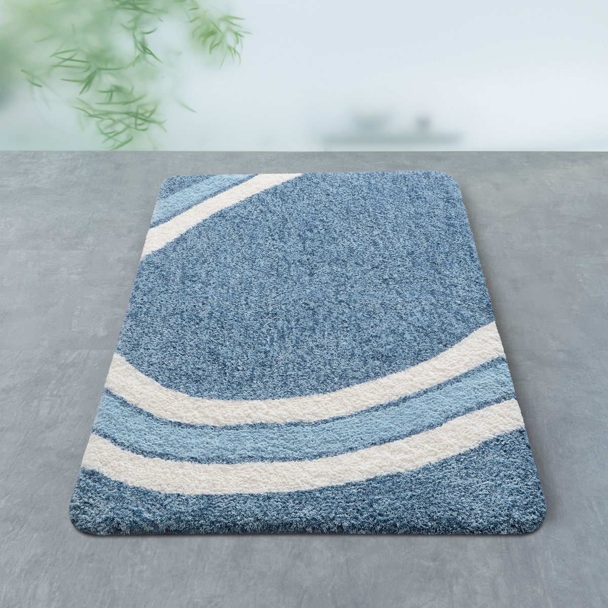 Spirella Badmat – Fluffy Badkamermat met Antislip – Wasbare Douchemat voor Elke Badkamer