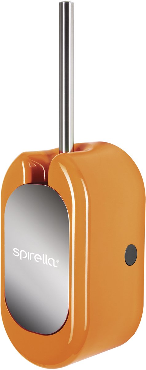 Spirella Cube Toiletborstel met Houder – WC-Borstelhouder van ABS Kunststof – Toiletborstelhouder Oranje – 46 × 15 × 13 cm