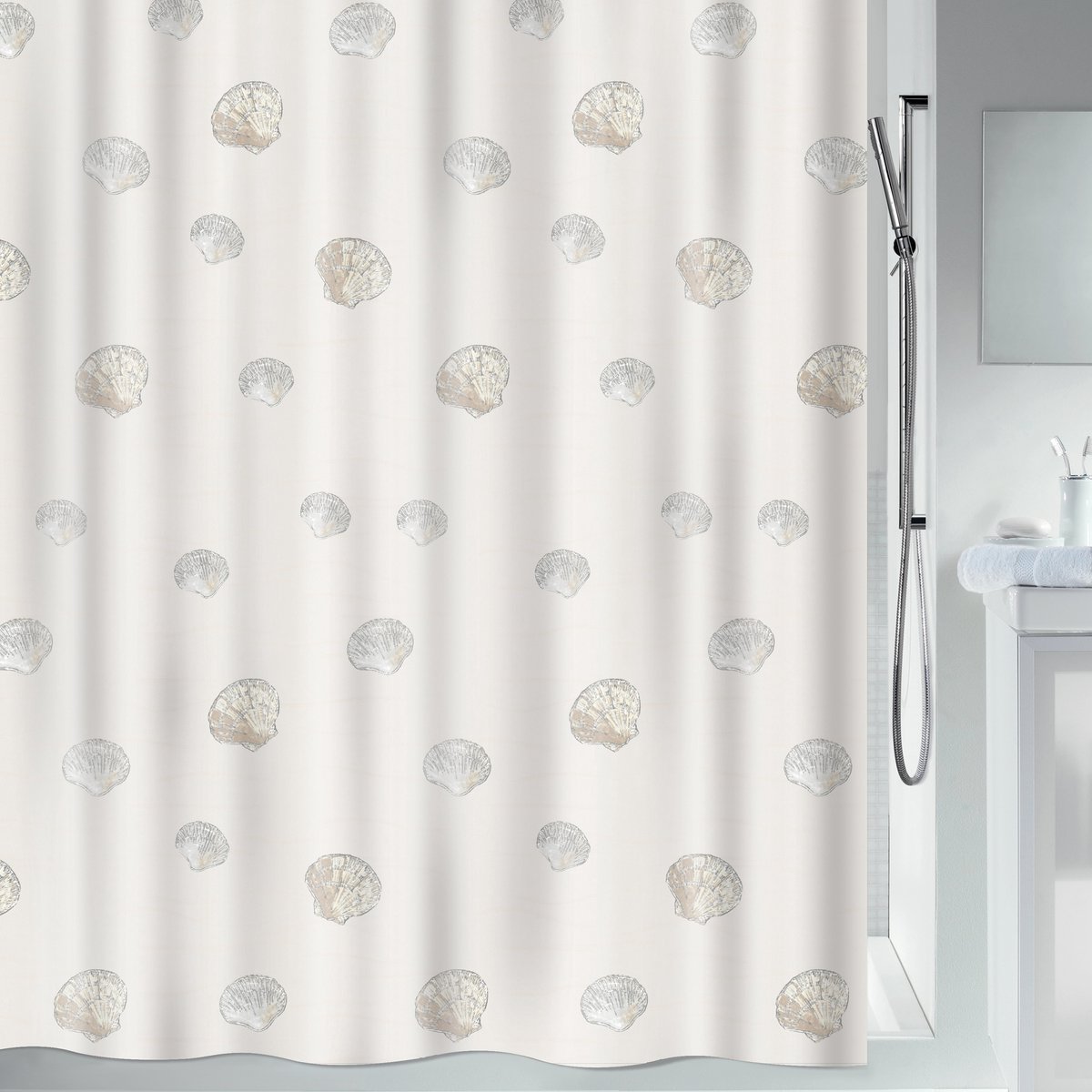 Spirella Douchegordijn Polyester – Anti-Schimmel Douchegordijn met Stijlvol Design – Waterdicht en Hygiënisch