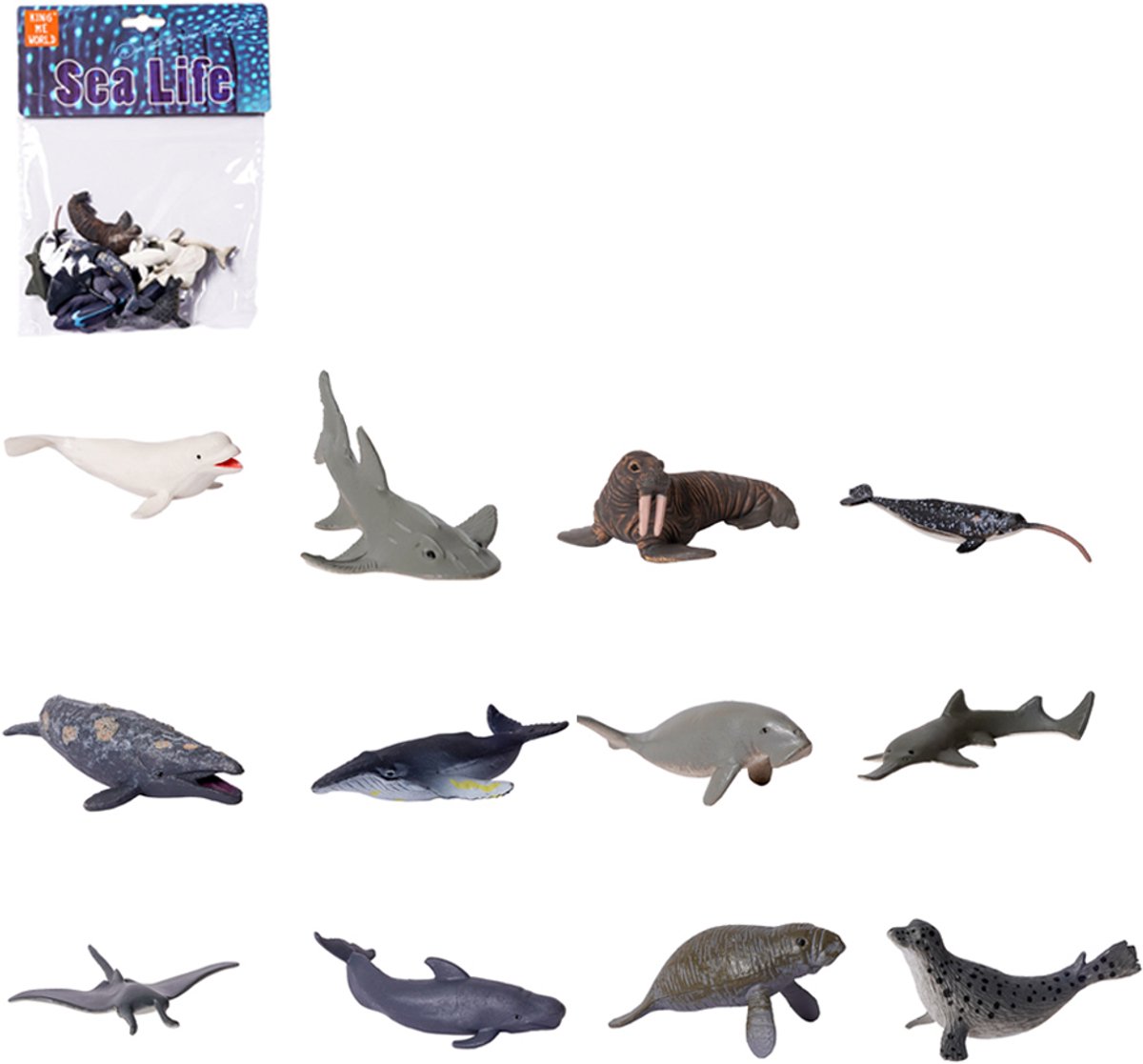 PIA Soft Toys - Speelfiguren - Zeedieren in zak 12 ass. 5-10 cm