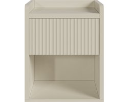 Nachtkast Nand met lade en open vak 55x45x39 cm havermout (en.casa)