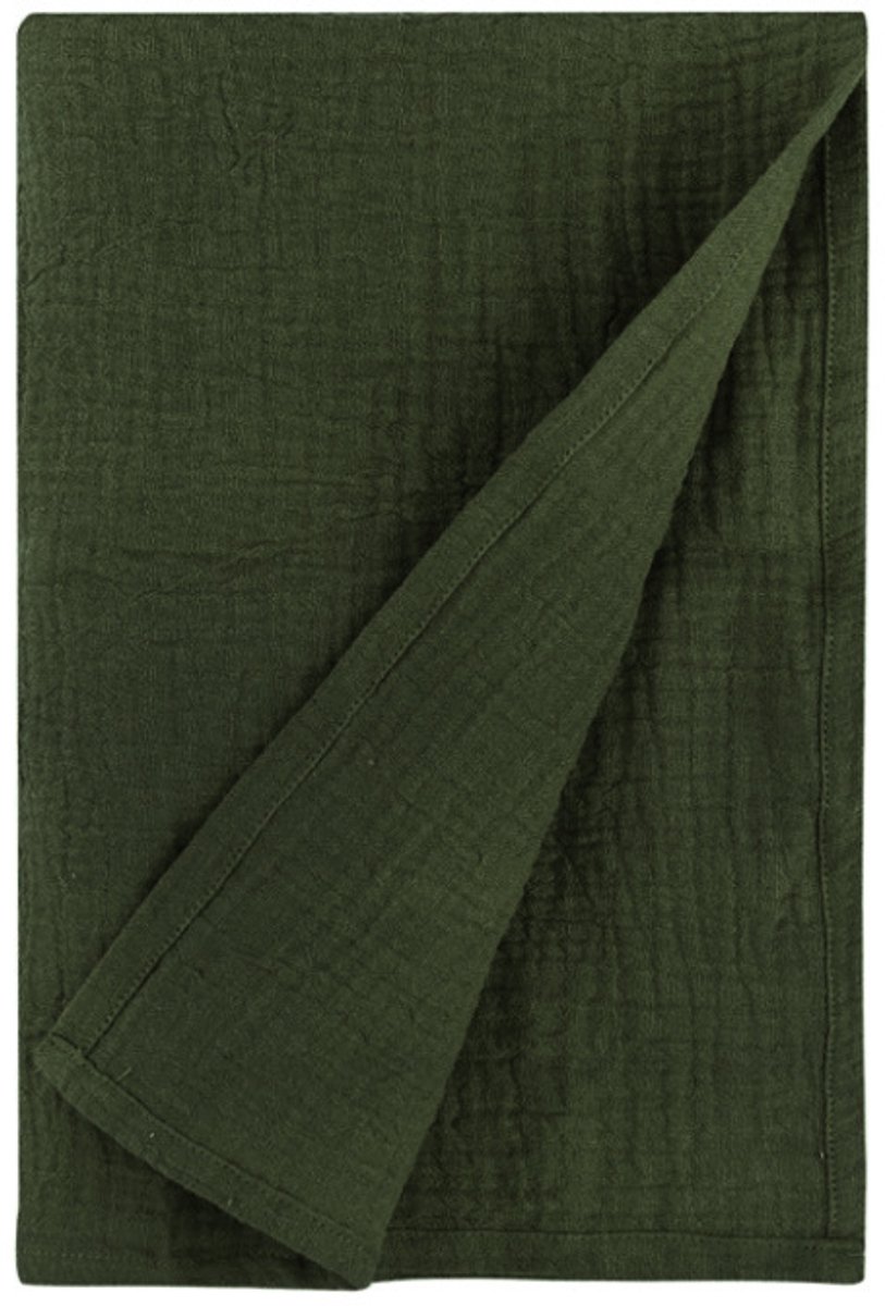 Babywikkeldeken, groot formaat 120*120 cm, ultrazacht en absorberend dubbellaags puur katoen, geschikt voor zowel jongens als meisjes, dunne deken/badhanddoek/wikkeldoek,Olijfgroen