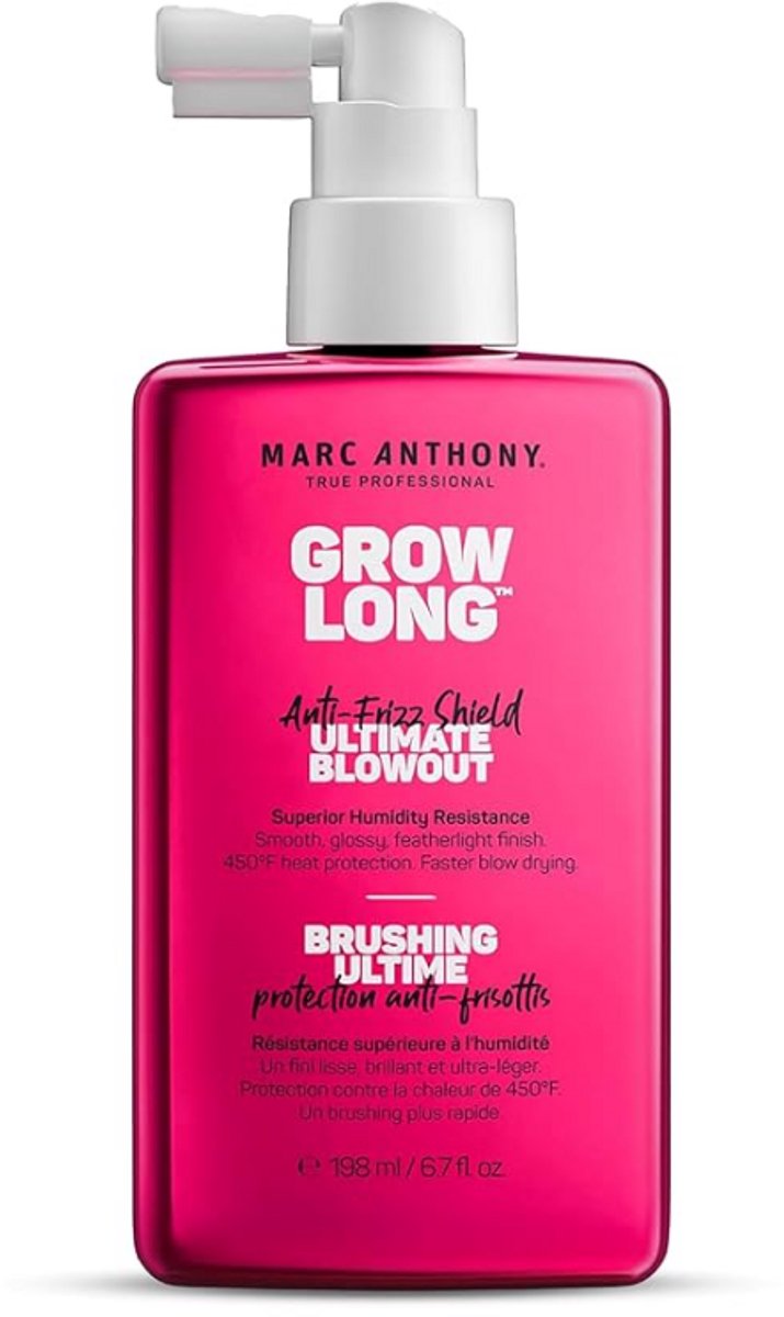 Marc Anthony Grow Long Ultimate Blowout Anti-Frizz Heat Protection Spray - Hittebescherming & Anti-Pluis - Beschermt tegen Vocht en Hitte - Voor Glad, Zacht & Glanzend Haar - 200 ml