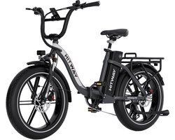 Elektrische Fiets Hitway BK6S Pro - 20*4.0 Inch Fat Tire City Commuter EBike met Afneembare 48V 18Ah Lithium Batterij - Opvouwbaar Mountain E-Bike met 250W Motor - APP Bediening