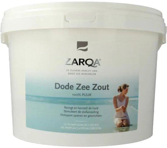 Emmer ZARQA Dode Zee Zout 100% Puur, Reinigt en herstelt de huid, stimuleert stofwisseling, ontspant spieren en gewrichten.