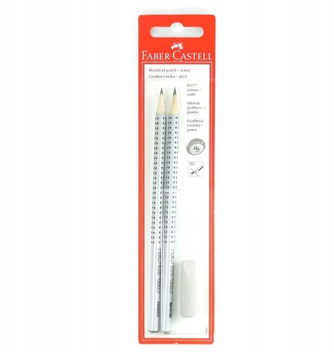 Faber-Castell Grip 2001 Potlood HB/B met gom - 2 st
