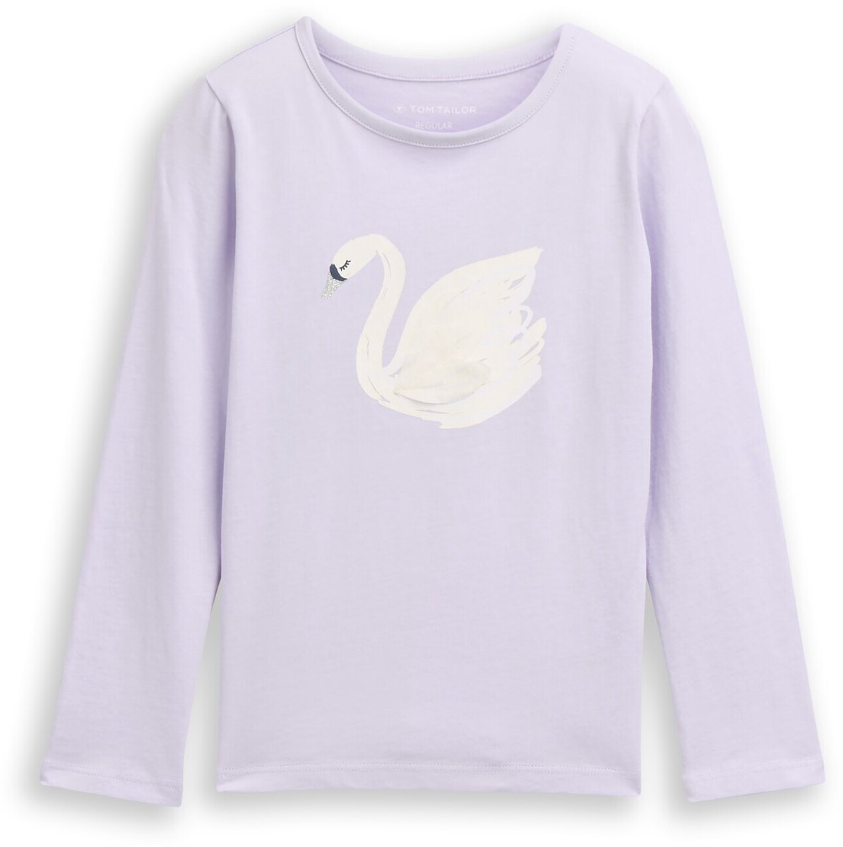 Tom Tailor - Shirt met lange mouwen en print - Maat 104/110 - light lavender