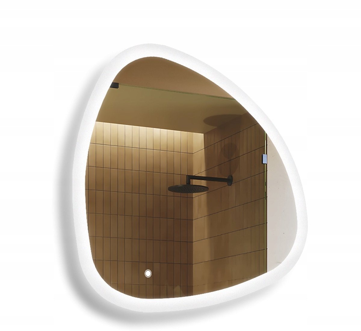 Artforma LED badkamerspiegel 94x94cm asymmetrische aanraaksensor