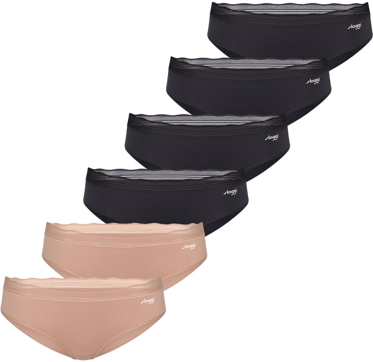 sloggi Dames hipster slip 6 pack Go Blush